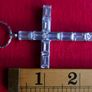 Vintage Large Diamond Style Bling Choker Necklace, Silver Crystal Crucifix Cross Image 10