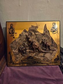 Copper and Cork Aboriginal Art piece