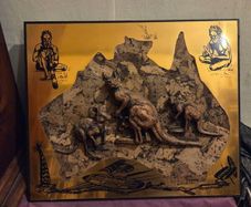 Copper and Cork Aboriginal Art piece