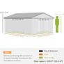 13 x 11ft Garden Metal Storage Shed, Outdoor Storage Tool House with Ventilation Slots, Floor Foundation and Lockable Double Doors, Grey Image 3