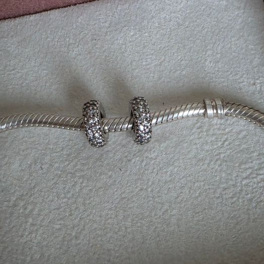 Pandora sparkly clear,spacer charms very good condition hallmarked