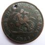1854 Upper Canada Antique Uk Queen Victoria Half Penny Bank Token Coin Image 2
