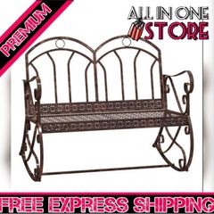 Outdoor Iron Rocking Chair-Bronze Red (FREE POSTAGE)