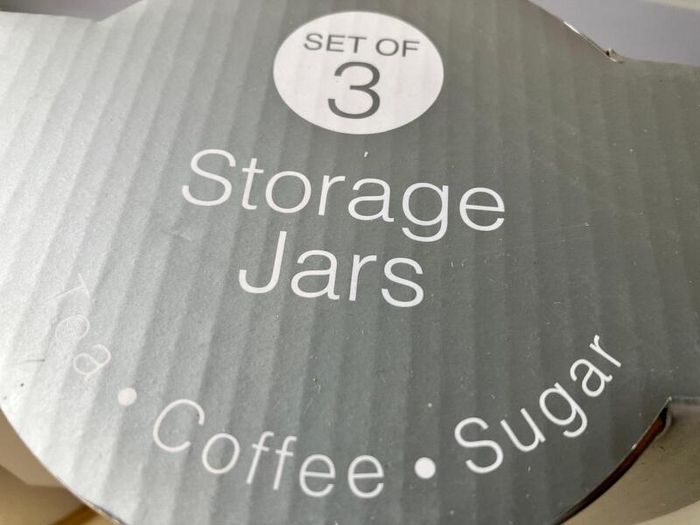 Storage Jars Set grey and metal