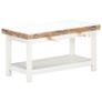 Extendable Coffee Table White 90x(45-90)x45 cm Solid Mango Wood Image 5