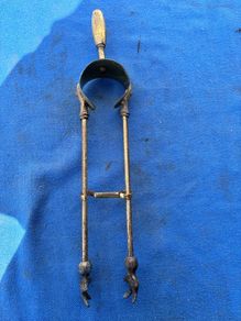 vintage brass fire tongs
