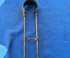vintage brass fire tongs