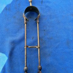 vintage brass fire tongs