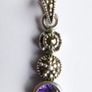 Vintage 925 Sterling Silver Amethyst and Marcasite Necklace and Earring Set Image 7