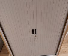 Large filing/storage cabinet with Tambour doors