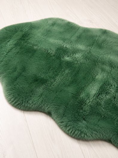 Beautiful green fur rug
