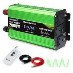 4000W Power Inverter 12V to 230V AC Pure Sine Wave Inverter,Car Inverter DC 12v to AC 230V with 3 AC Sockets 4 USB ports With LCD Display Suitable for Travel, RV, Camping