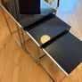 Vintage Chrome and black glass nesting tables Image 3