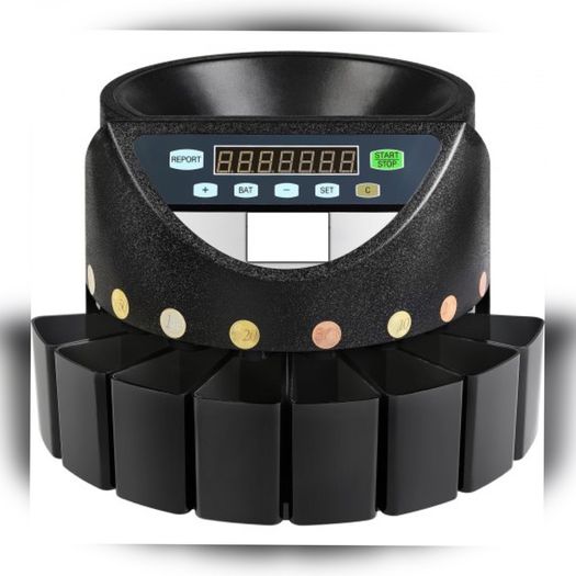 Euro Coin Counter Sorter 500-1000 Coins Electronic Automatic EUR Coin Counting Machine 300 Coins Per Minute with 8 Coin Drawers for School Shop Bank (FREE SHIPPING)