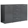 Sideboard High Gloss Grey 120x35.5x75 cm Chipboard Image 3