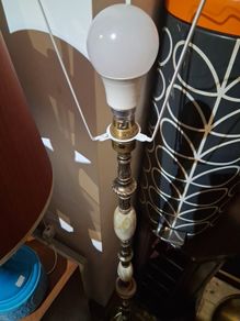 Onyx and Brass Standard Lamp 143cm