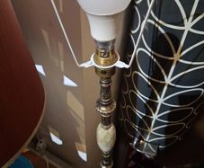 Onyx and Brass Standard Lamp 143cm