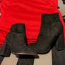 Black Suede Ankle Boots UK Size 4 Image 6