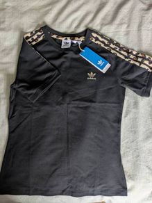 BNWT Adidas Ladies TShirt Black Leopard Print