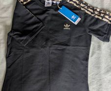 BNWT Adidas Ladies TShirt Black Leopard Print