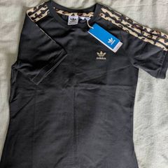 BNWT Adidas Ladies TShirt Black Leopard Print