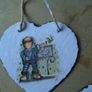 Home decor, Slate picture, Decoupage,Handmade art, Heart picture Image 4