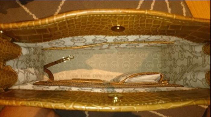 Michael Kors Hamilton Large Crocs Leather Tote Bag