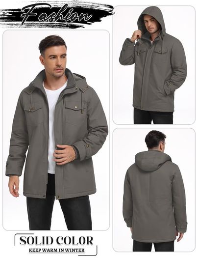 Brand New Xnova Men's Winter Parka Jacket Warm Fleece Lined Cargo Coat