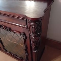 Beautiful Antique Mahogany Chiffonier Sideboard with Mirror & Display Cabinet