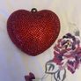Heart Shaped Crystal Diamonte Bag BNWT Image 2