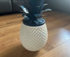 Glass & metal pineapple decorative jar