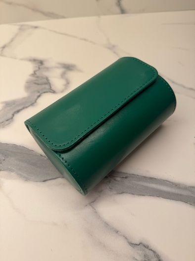 Leather 2 slot watch travel case