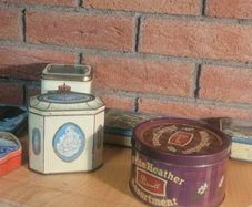 antique advertising tins