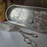 Vintage Silver Plated Serving Tray and Server Tongs Image 10