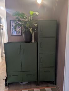 Ikea idasen green cabinets