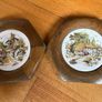 Vintage Plaques .Tikes in Oak Hexagon Shaped Frames Image 2