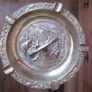 Antique Embossed Brass Ornate Standing  Ashtray German Metal Image 6