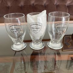 Vintage set of 3 John Power & Son Irish Whiskey Glasses
