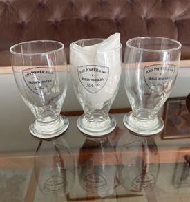 Vintage set of 3 John Power & Son Irish Whiskey Glasses