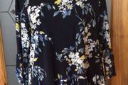 Marks and Spencer womens blue yellow white floral top / blouse size 16 includes postage