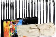 23 PCS Set Paintbrush, Professional Assorted Shape Soft Hair Bristle Art Brushes, All Purpose Artist Paint Brushes for Premium Adult Detail, Gouache, Acrylic, Oil Painting or Beginner