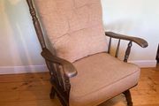 Vintage Wooden High Back Armchair | Solid &amp; Comfortable