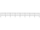 Garden Fence with Spear Top Steel 13.6x1.2 m Black