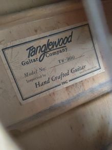 Tanglewood Tw 300 hand crafted guitar