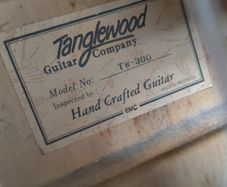 Tanglewood Tw 300 hand crafted guitar