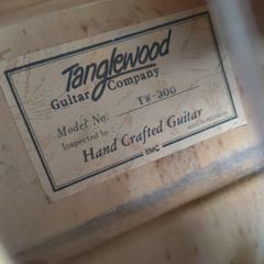 Tanglewood Tw 300 hand crafted guitar