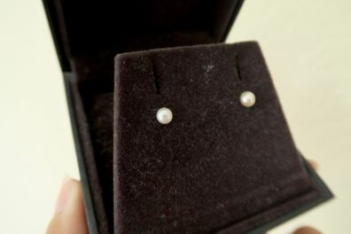White Pearl Stud Earrings