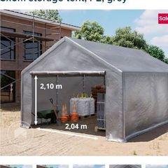 3m x 6m grey tented car garage