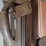 1leather suitcase and 1 faux leather suitcase. Image 4