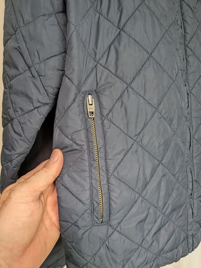 French Connection Mens Navy Quilted Jacket Size M Corduroy Elbow Patches FCUK